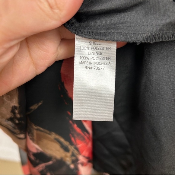 NEW EVRI Multicolor Black Fit & Flare Midi Dress with Bow Tie Plus Size 3X - Picture 16 of 17